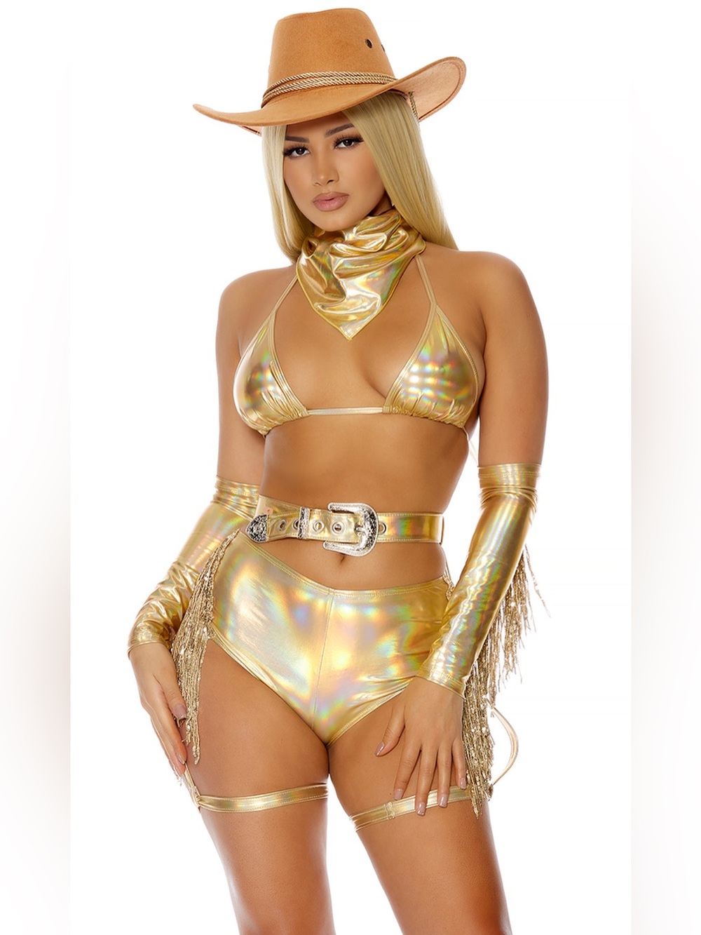 LASSO UP 5-PIECE WOMEN'S SEXY COWGIRL COSTUME Size L/XL forplay brand